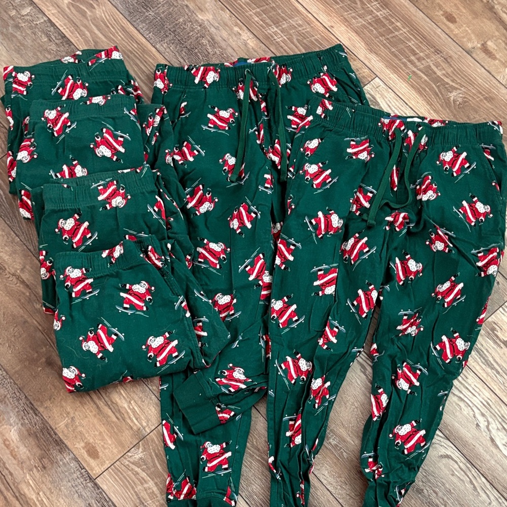 Festive Green Family Pajama Jogger Pants